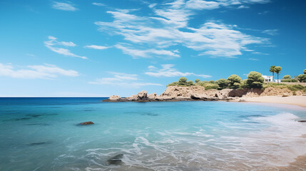 Naklejka premium Azure mediterranean sea and blue sky summer holidays