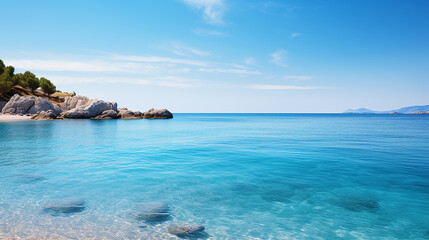 Fototapeta premium Azure mediterranean sea and blue sky summer holidays