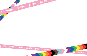 Fototapeta premium Pride transparent background caution tapes concept
