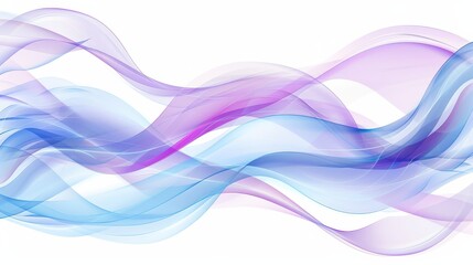 Fototapeta premium A blue-pink wave of smoke against a pristine white backdrop Text space on the left