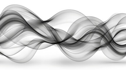   Two black-and-white images of waves of smoke against a white background