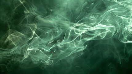 Abstract backdrop Cloud of green and blue smoke on a black isolated background. soft mystery horror design, spooky background texture concept