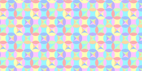 circle seamless pattern with geometric floral pastel tone color PNG