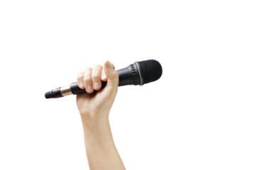 hand holding microphone PNG transparent