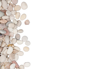 Border of pebble stones isolated transparent