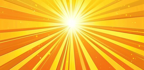 Obraz premium The background is yellow, the rays of light radiate from one side and go to another