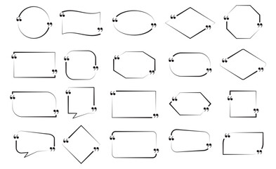 Obraz premium Quote box frame set. Empty quotes boxes. Speech bubbles templates. Text quotes template on white background in eps 10.