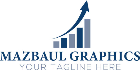 Chart with the arrow up an abstract Business finance economics business logo