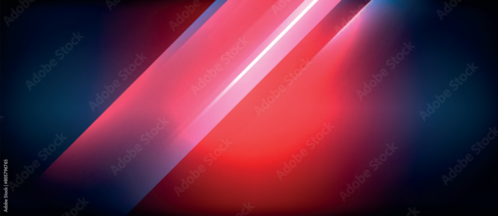 Poster A vibrant diagonal line in shades of electric blue and magenta cutting through a dark background, creating a striking visual effect reminiscent of the night sky