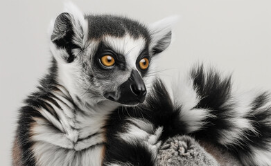 Fototapeta premium Sleeping Lemur: A Serene Portrait of Tranquility