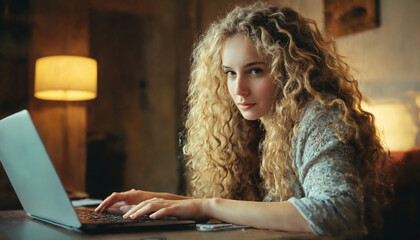 girl using laptop