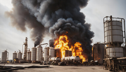 large industrial fire
