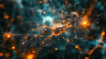 abstract representation of neurons firing in a complex network