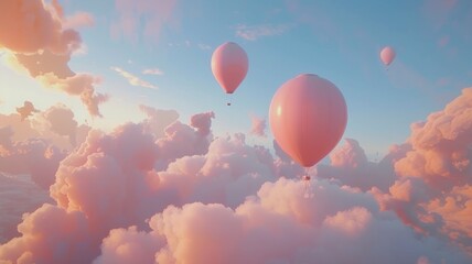Fototapeta premium color photo of a dreamy sky adorned with fluffy white clouds, their soft edges and varied shapes painting a picture of tranquility and serenity, 