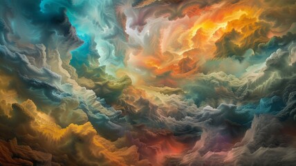 color photo of a picturesque sky adorned with wispy clouds, their delicate and intricate patterns creating a sense of movement and fluidity,