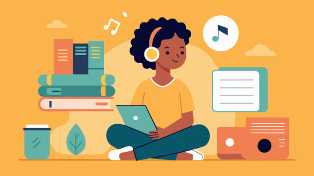 A soothing instrumental playlist plays softly in the background as a person journals and reflects on the previous days events..