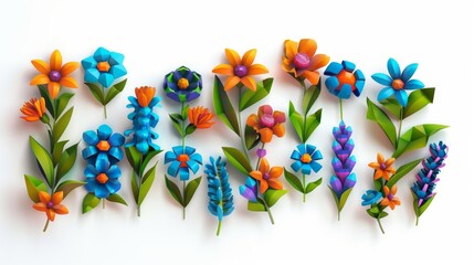 Obraz premium Colorful abstract meadow floral silhouette artwork in vibrant colors against a background. Great is flower design inspiration