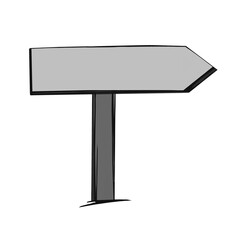 Fototapeta premium Arrow sign pointing the way. Hand drawn signpost