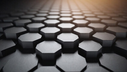 Obraz premium Black Hexagonal Elegance - Abstract Geometric Texture