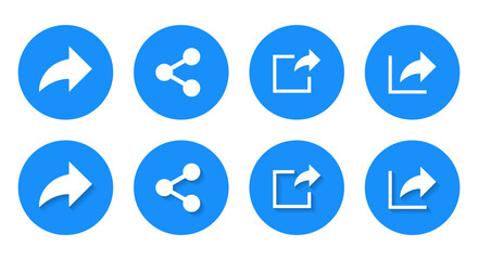 Share link icon with shadow. Set of hyperlink concept