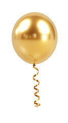 golden balloon with ribbon
