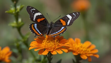 Naklejka premium butterfly on flower