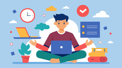 A student using a productivity app to manage their time and tasks avoiding the chaos and stress of lastminute cramming..