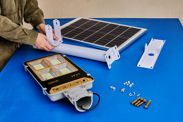 Mounting bracket for installing solar street light on pole or wall outside.