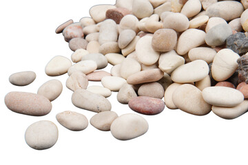 Corner frame made of pebble stones isolated transparent