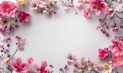 Painting frame covered with flowers isolated on transparent