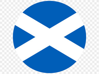 Obraz premium Scotland flag button on png or transparent background. vector illustration. 