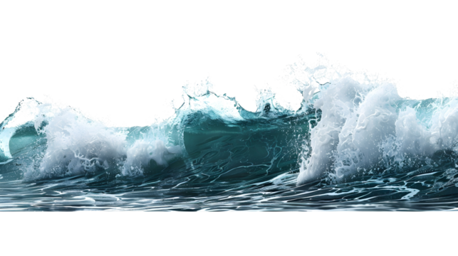 An ocean wave isolated on transparent background