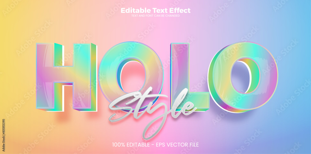 Wall mural holo style editable text effect in modern trend style - Wall murals