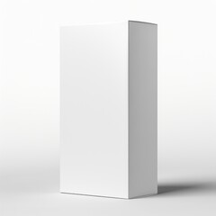 vertical white cardboard box for mockup