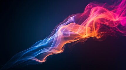 Fototapeta premium Abstract Glowing Color Wave on Grainy Gradient Background: Blue, Pink, Yellow, with Black Dark Backdrop Texture - Ideal for Banner, Poster, Header Design