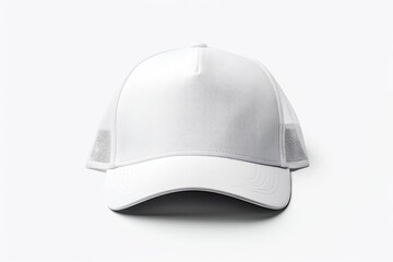 white trucker hat for mockup on white background