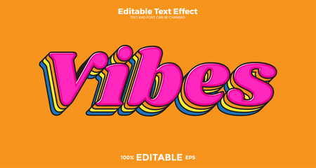 Vibes editable text effect in modern trend style