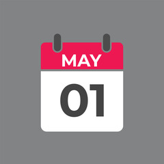 May 1 calendar reminder. 1 May daily calendar icon template. Calendar 1 May icon Design template. Vector illustration

