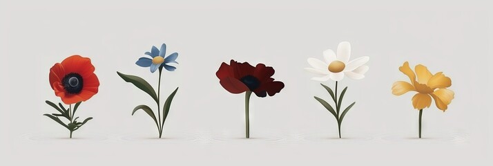 Obraz premium Colorful abstract meadow floral silhouette artwork in vibrant colors against a background. Great is flower design inspiration