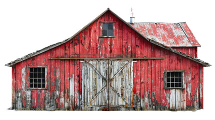 Old barn isolated on a transparent background