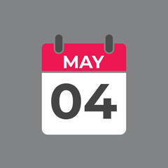 May 4 calendar reminder. 4 May daily calendar icon template. Calendar 4 May icon Design template. Vector illustration
