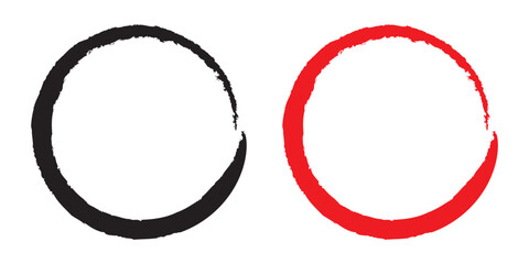 circle brush strokes, hand drawn paint brush circle logo frame on white background in eps 10.