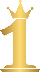 Golden top one award, gold top 1 badge sign