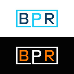 BPR set ,BPR logo. B P R design. White BPR letter. BPR, B P R letter logo design. Initial letter BPR letter logo set, linked circle uppercase monogram logo. B P R letter logo vector design. 