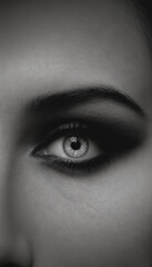 Fototapeta premium Intense Gaze - Dramatic Black and White Eye Portrait