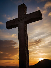 A poignant image of a cross silhouette against a backdrop of sunrise, representing the promise of a new day and the enduring strength of faith.