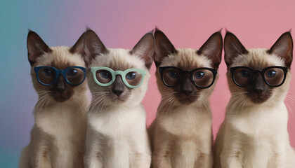 Cool Cats in Sunglasses - Trendy Feline Fashion Photoshoot