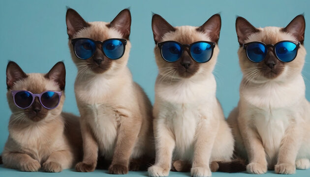 Cool Cats in Sunglasses - Trendy Feline Fashion Photoshoot