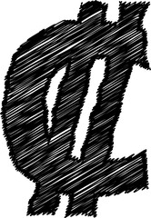 Sketch Currency font vector shape