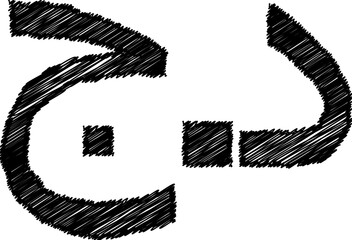 Naklejka premium Sketch Currency font vector shape
